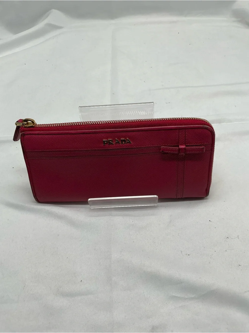 Prada Saffiano Leather Zip-Around Wallet – Raspberry Pink